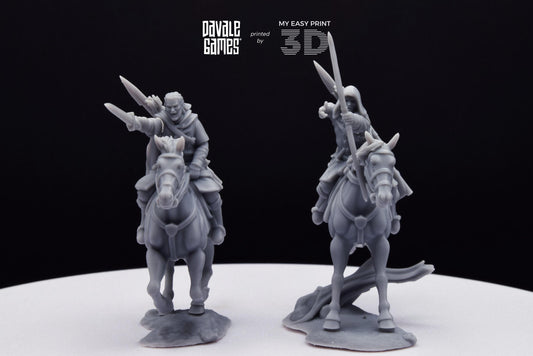 Human North Riders Mounted - Davale Games - 3D Printed with high quality resin for LOTR/D&D games