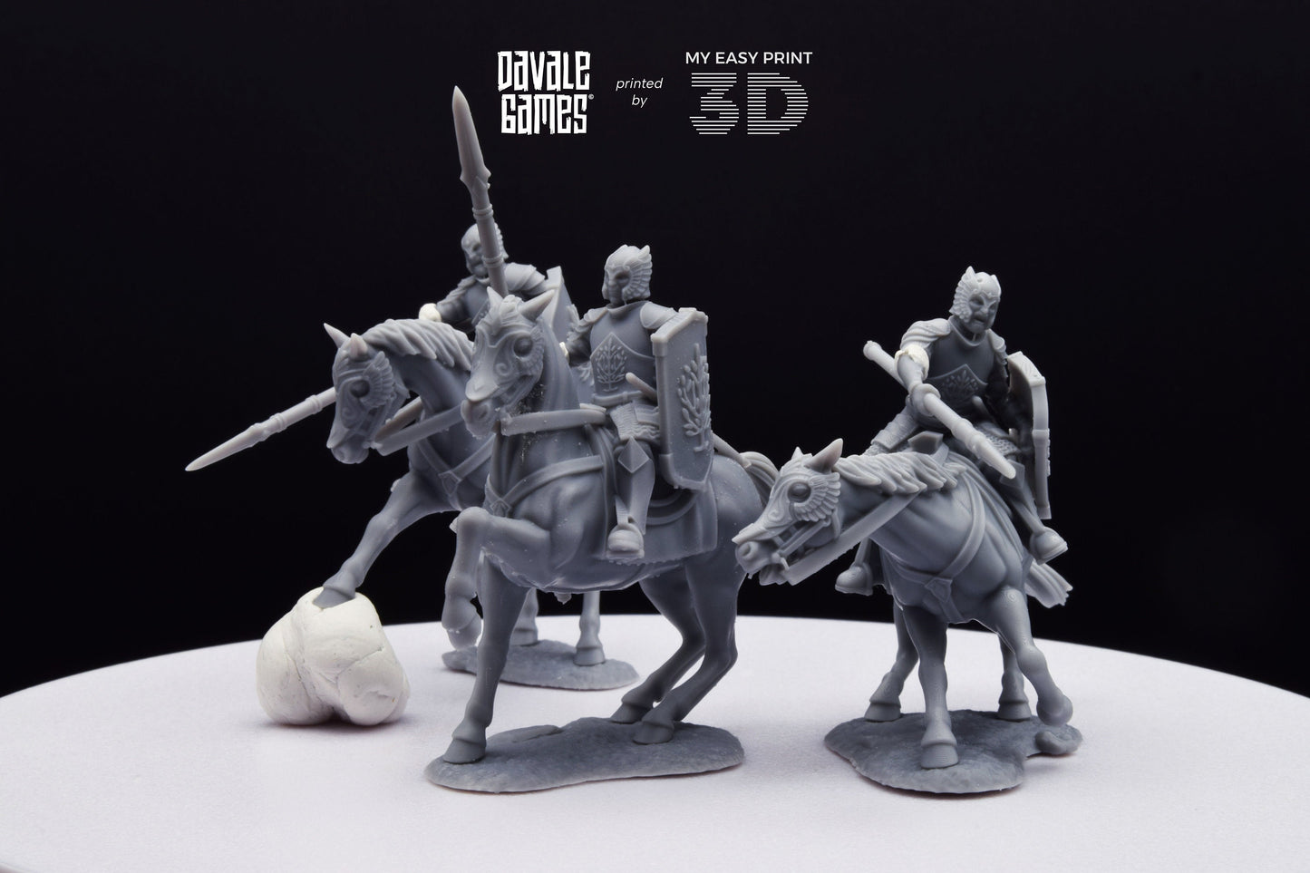 Grey Castle Knights - Davale Games - 3D Printed with high quality resin for LOTR/D&D games