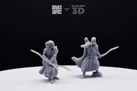 Armoured Wood Elf with Bows - Davale Games - 3D Printed with high quality resin for LOTR/D&D games