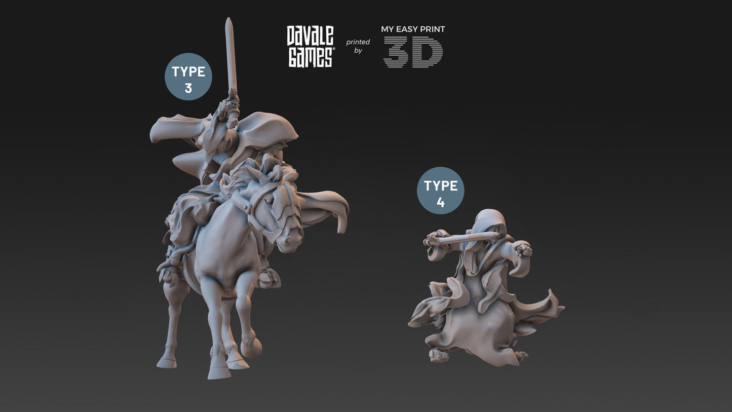 Spectral - Foot and Mounted - Davale Games - 3D Printed with high quality resin for LOTR/D&D games