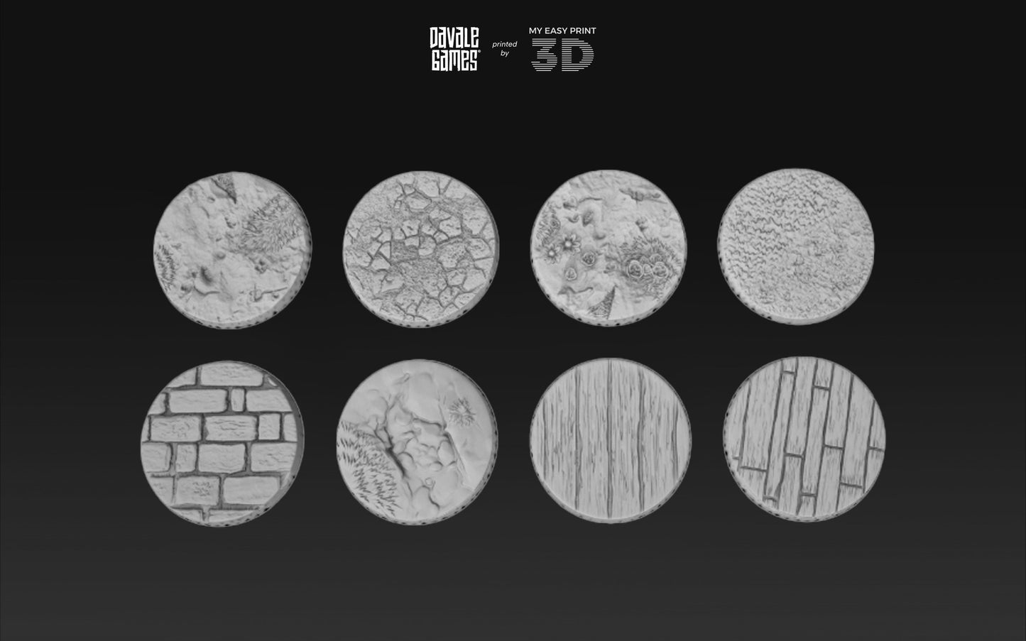Bases 25 mm - Davale Games - 3D Printed with high quality resin for LOTR/D&D games