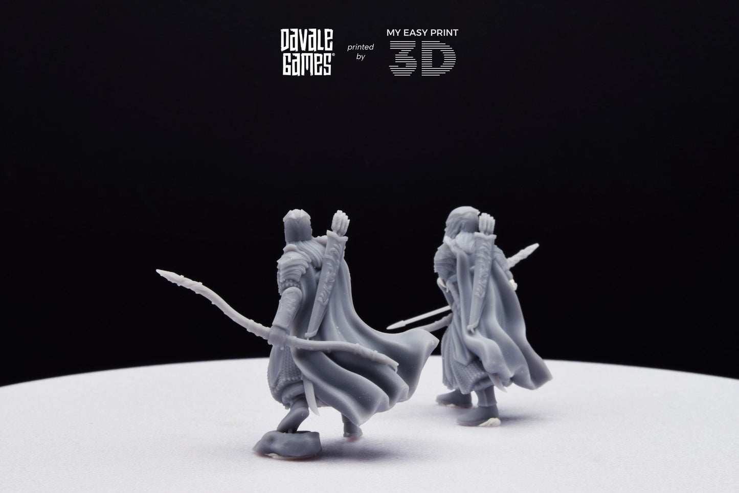 Armoured Wood Elf with Bows - Davale Games - 3D Printed with high quality resin for LOTR/D&D games
