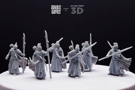 Bloody Elves Warriors with Bow and Spear - Davale Games - 3D Printed with high quality resin for LOTR/D&D games