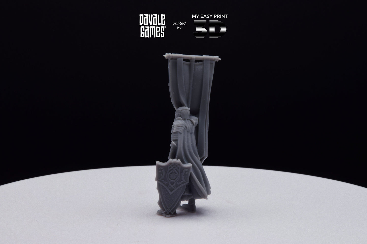Armoured Wood Elf on Foot Banner 2 - Davale Games - 3D Printed with high quality resin for LOTR/D&D games