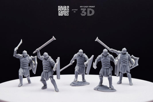 Blood-Handed Orcs with Shield and Sword - Davale Games - 3D Printed with high quality resin for LOTR/D&D games