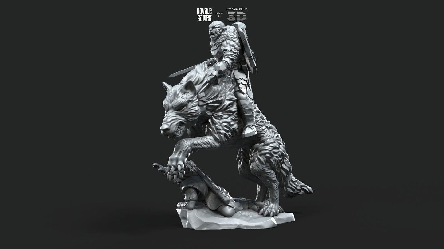Korvog, Orc Lord Commander - Foot and Mounted - Davale Games - 3D Printed with high quality resin for LOTR/D&D games