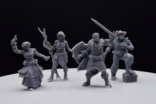 Hero Quest Mythic Tier - Bard Druid Knight Warlock - DILLONDOG - 3D Printed with high quality resin for HQ/D&D games