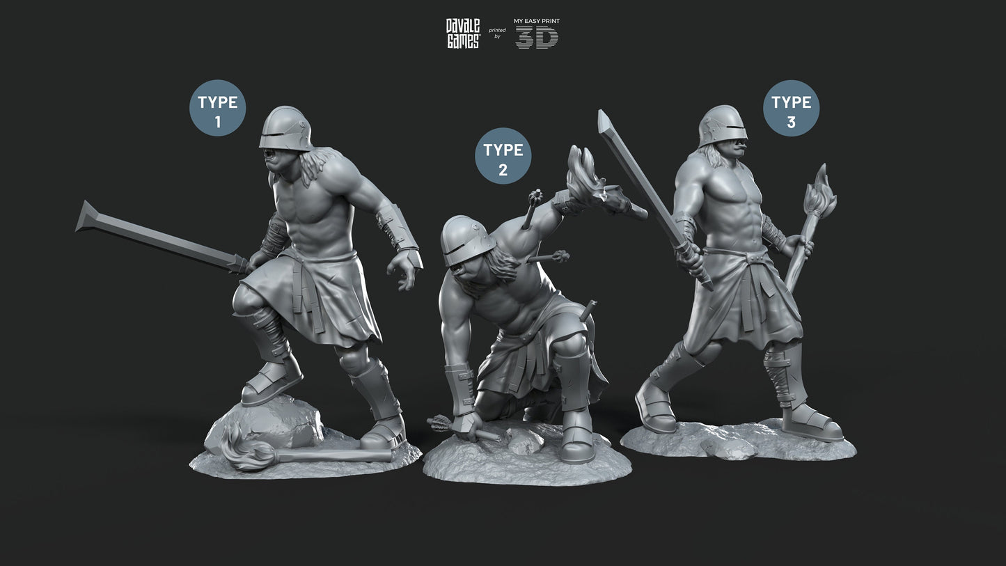Blood-Handed Berseker Extra Poses - Davale Games - 3D Printed with high quality resin for LOTR/D&D games