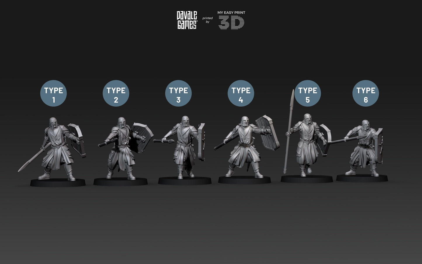 Human North Soldier with Spear and Shield - Davale Games - 3D Printed with high quality resin for LOTR/D&D games
