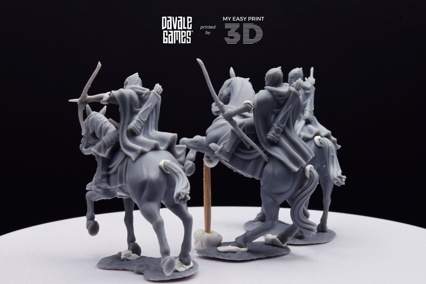 Grey Castle Court Guards - Mounted - Davale Games - 3D Printed with high quality resin for LOTR/D&D games