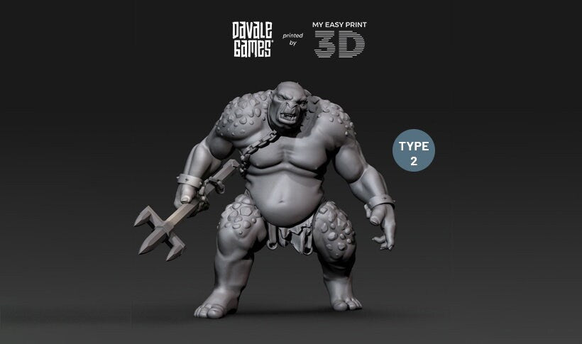 Troll of the Cave - Davale Games - 3D Printed with high quality resin for LOTR/D&D games
