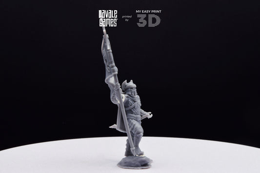 Dragon Army Banner on Foot - Davale Games - 3D Printed with high quality resin for LOTR/D&D games