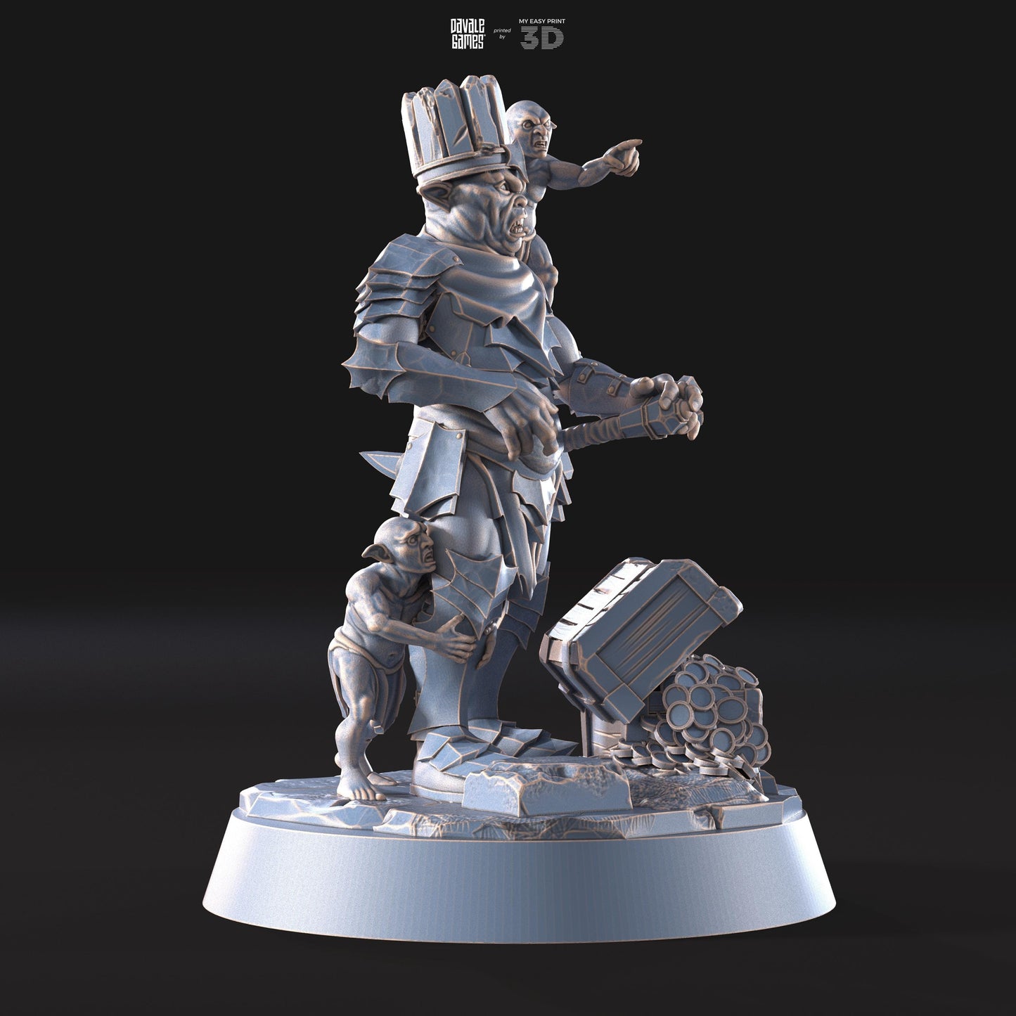 Gruluk the Big King of the Cave - Goblins of the cave - Davale Games - 3D Printed with high quality resin for LOTR/D&D games
