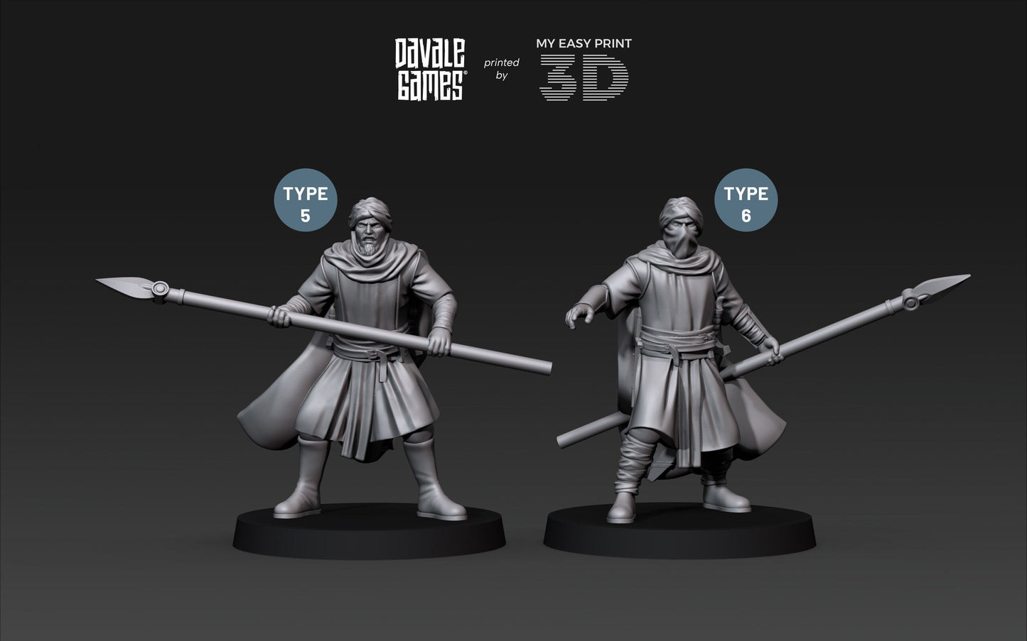 Regular Snake Warriors – Spear - Davale Games - 3D Printed with high quality resin for LOTR/D&D games