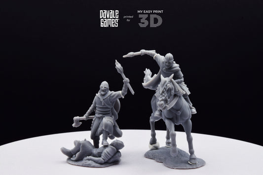 West Humans Captain - Foot and Mounted - Davale Games - 3D Printed with high quality resin for LOTR/D&D games