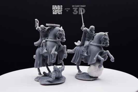 West Humans Hammer Sons Cavalry - Extra Poses - Mounted - Davale Games - 3D Printed with high quality resin for LOTR/D&D games