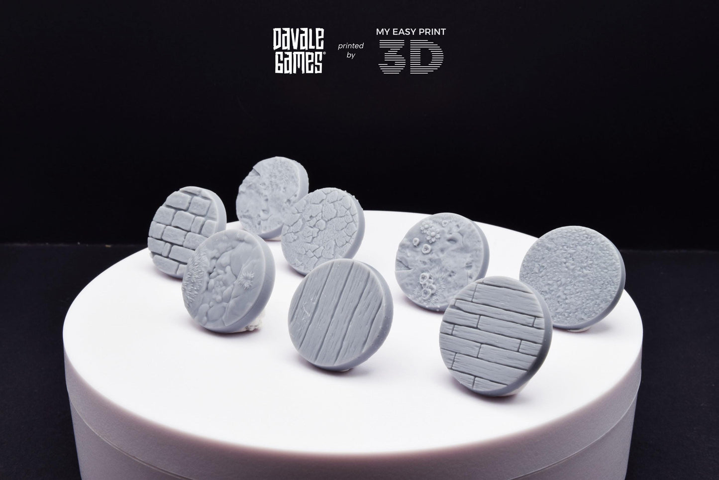 Bases 25 mm - Davale Games - 3D Printed with high quality resin for LOTR/D&D games