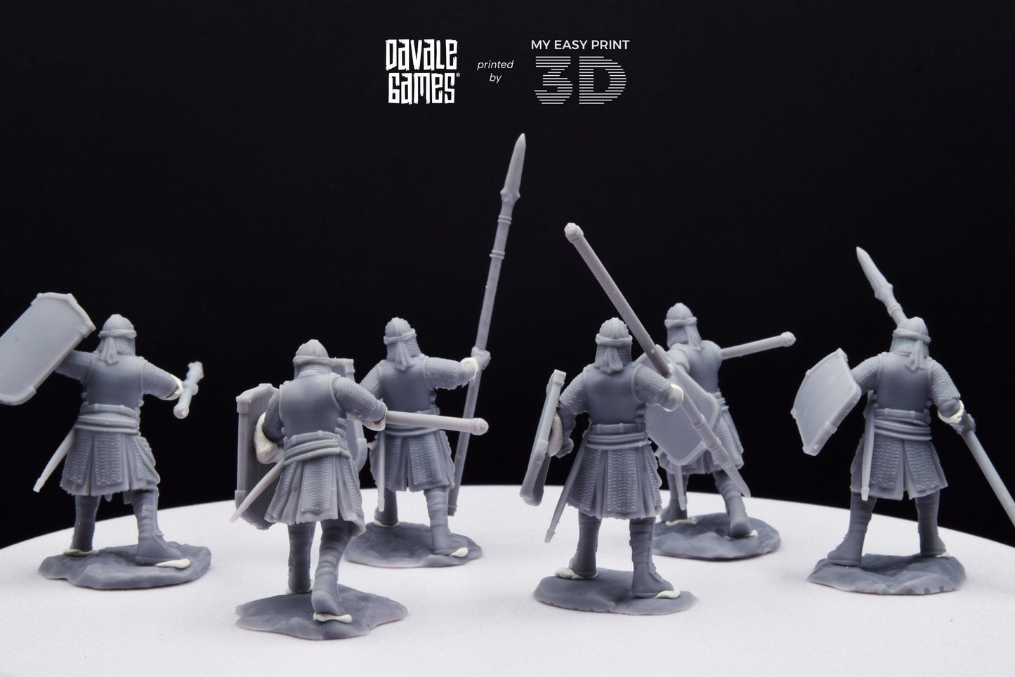 North Warriors with Spear and Shield - Davale Games - 3D Printed with high quality resin for LOTR/D&D games