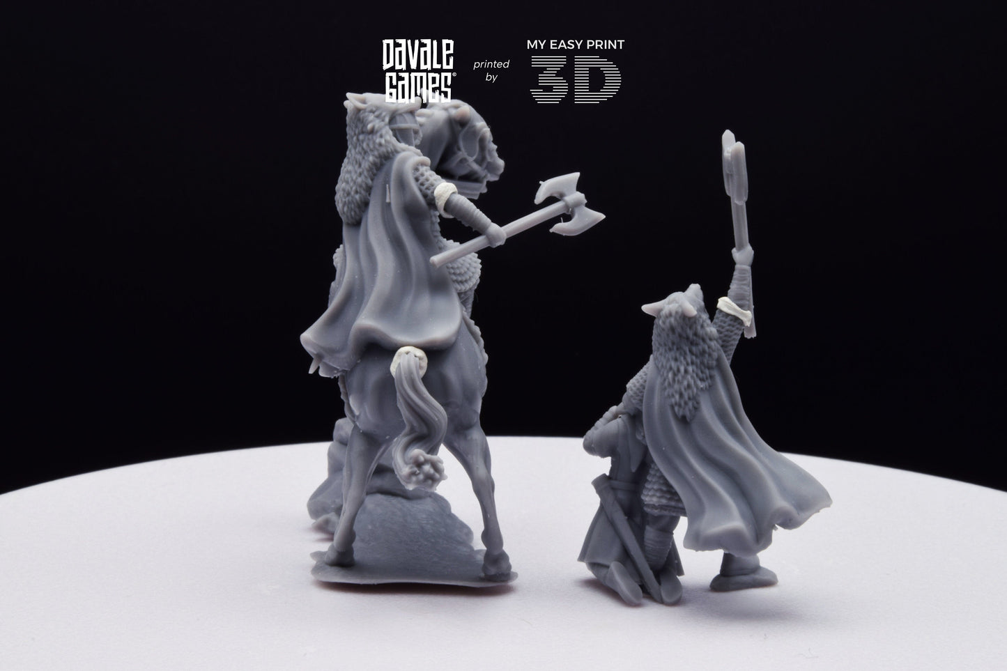 Lord Mountain The Wolf - Foot and Mounted - Davale Games - 3D Printed with high quality resin for LOTR/D&D games