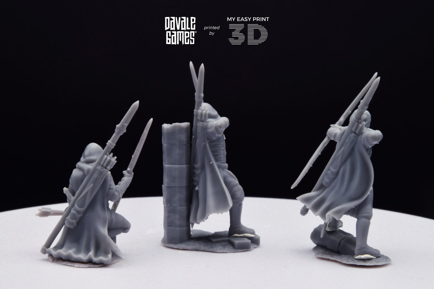 Grey Castle Rangers - Davale Games - 3D Printed with high quality resin for LOTR/D&D games
