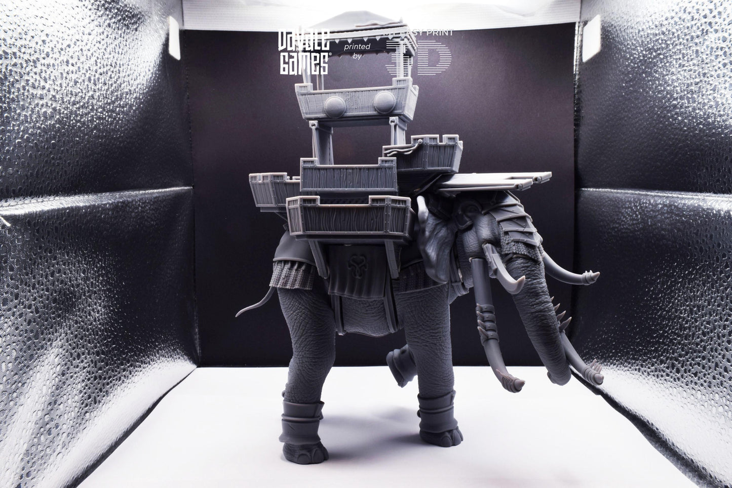 War Elephant with Archer Castle - Davale Games - 3D Printed with high quality resin for LOTR/D&D games