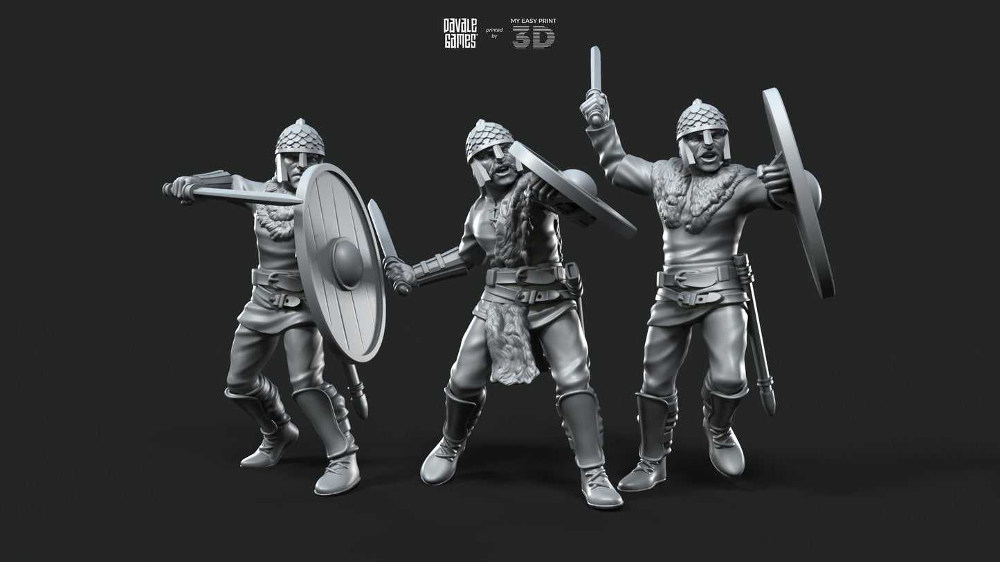 Gepids on foot Swordmen - Davale Games - Historical games - 3D Printed with high quality resin