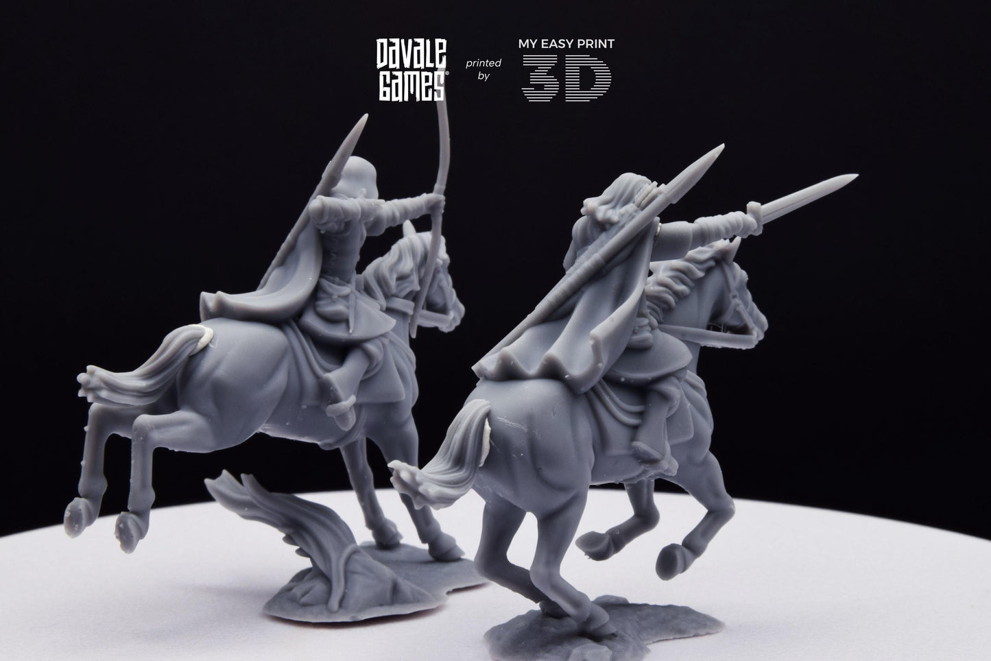 Human North Riders Mounted - Davale Games - 3D Printed with high quality resin for LOTR/D&D games