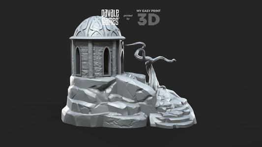 Pray Building with Tree - Scenery/Terrain - Davale Games - 3D Printed with high quality resin for LOTR/D&D games