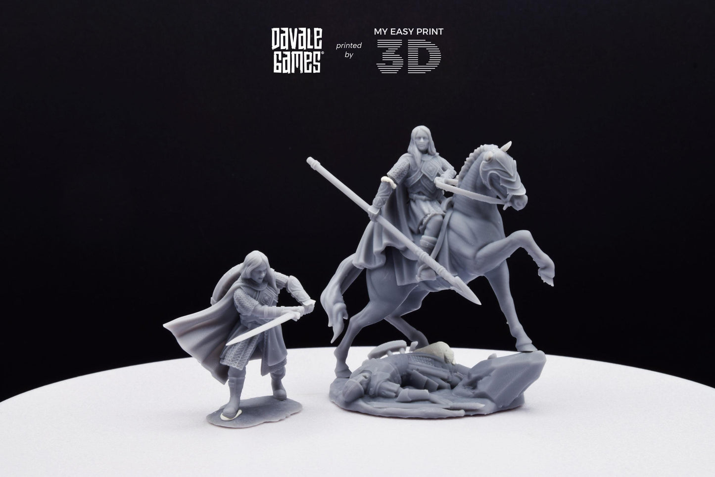 West Humans Lady of the Horses - Foot and Mounted - Davale Games - 3D Printed with high quality resin for LOTR/D&D games