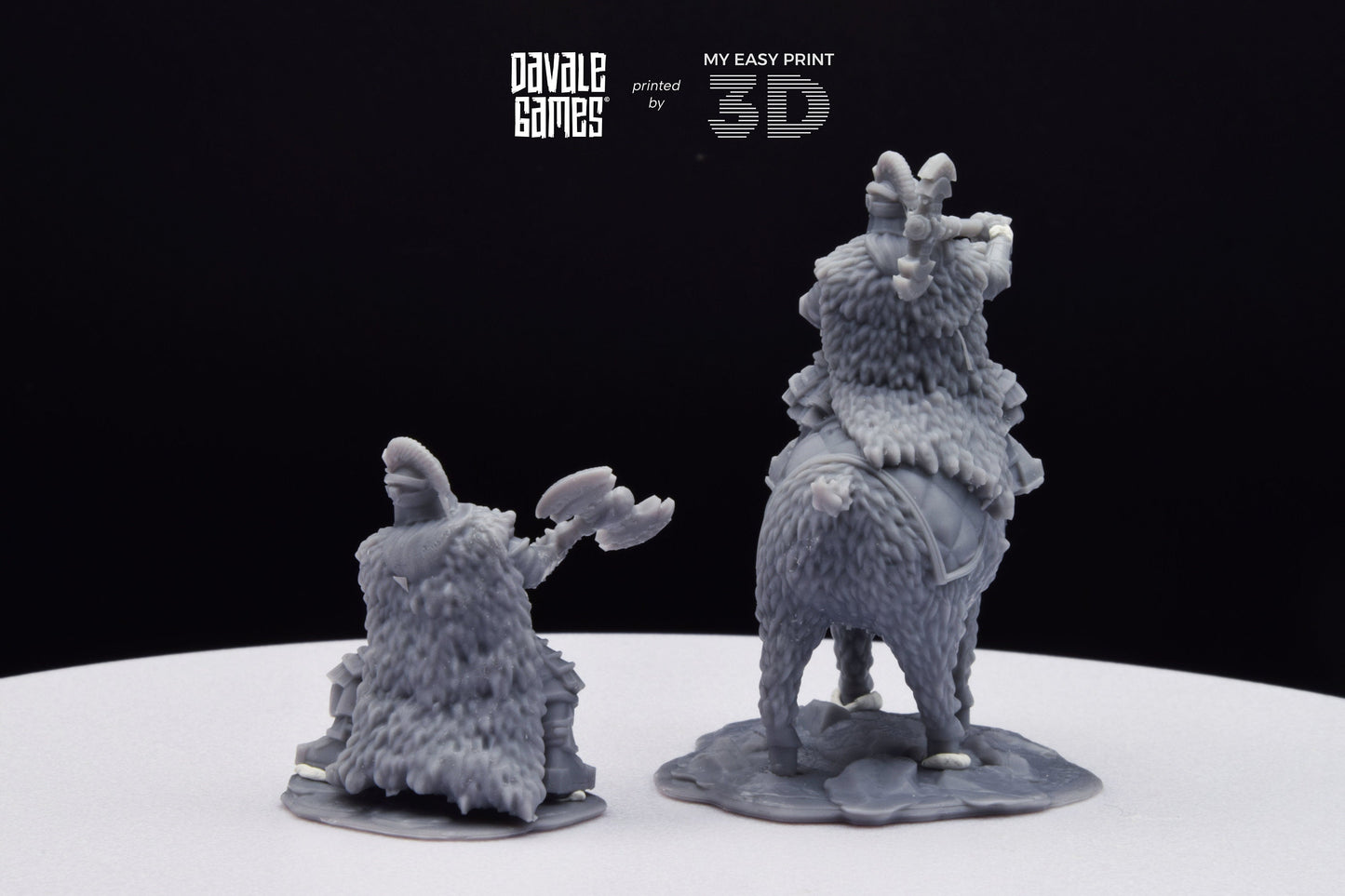 Silver Goat Dwarf Lord Iron - Foot and Mounted - Davale Games - 3D Printed with high quality resin for LOTR/D&D games