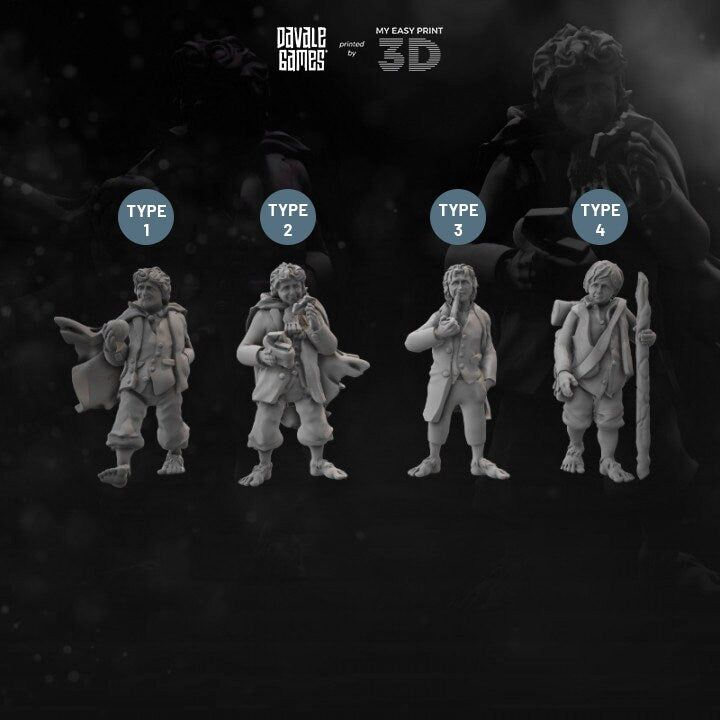 Halfmen Fellow - Davale Games - 3D Printed with high quality resin for LOTR/D&D games