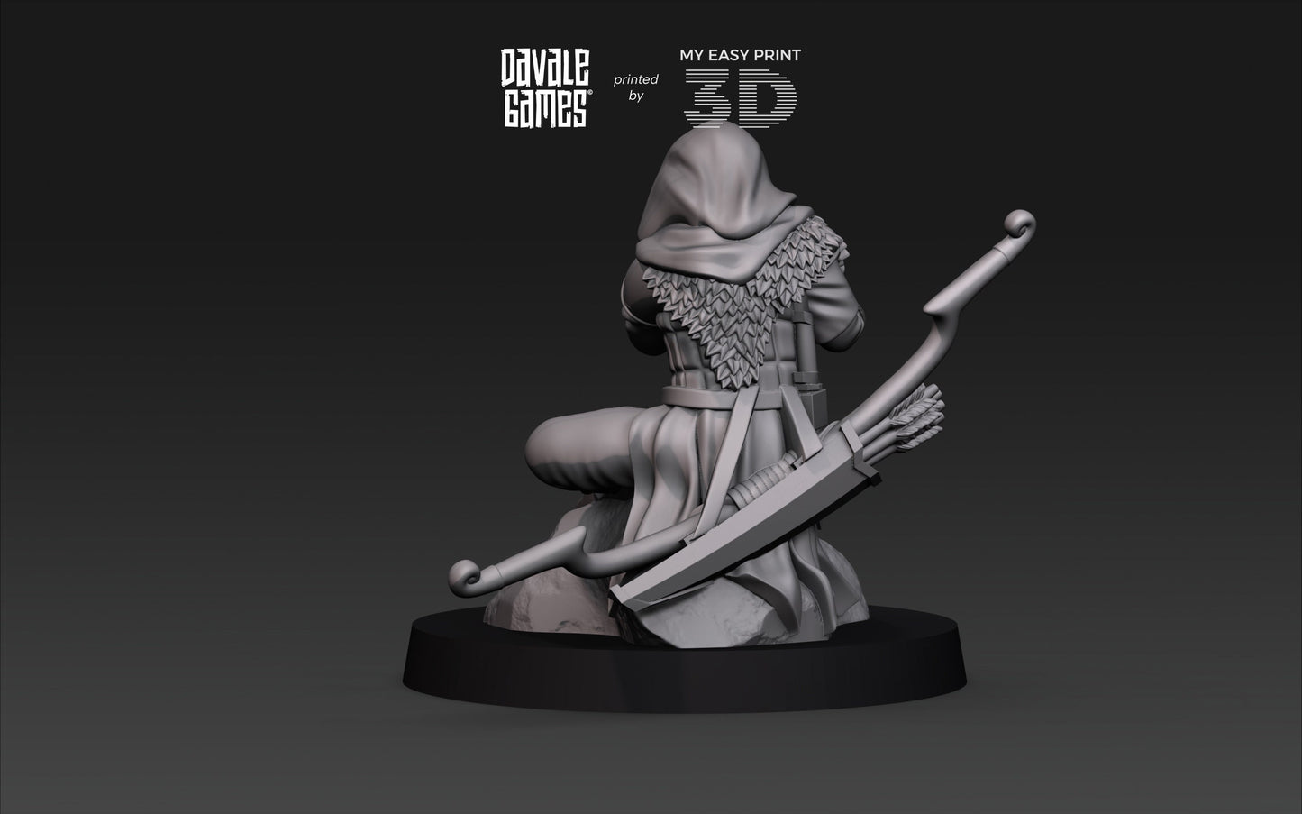 Wood Elf Musician New Pose - Davale Games - 3D Printed with high quality resin for LOTR/D&D games