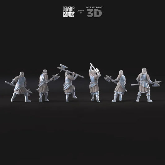 Mountaineers with Axe - White Swan - Davale Games - 3D Printed with high quality resin for LOTR/D&D games