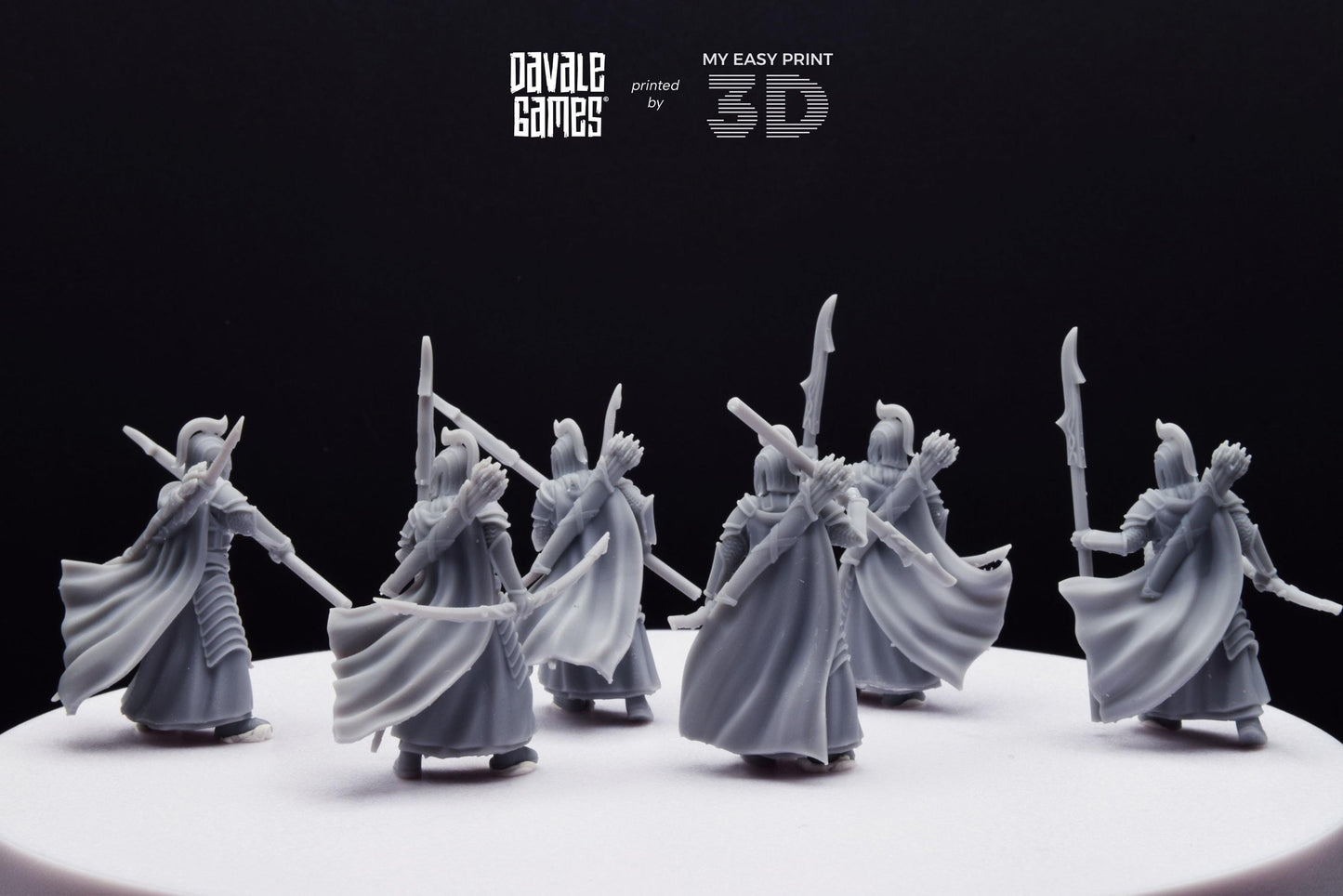 Bloody Elves Warriors with Bow and Spear - Davale Games - 3D Printed with high quality resin for LOTR/D&D games