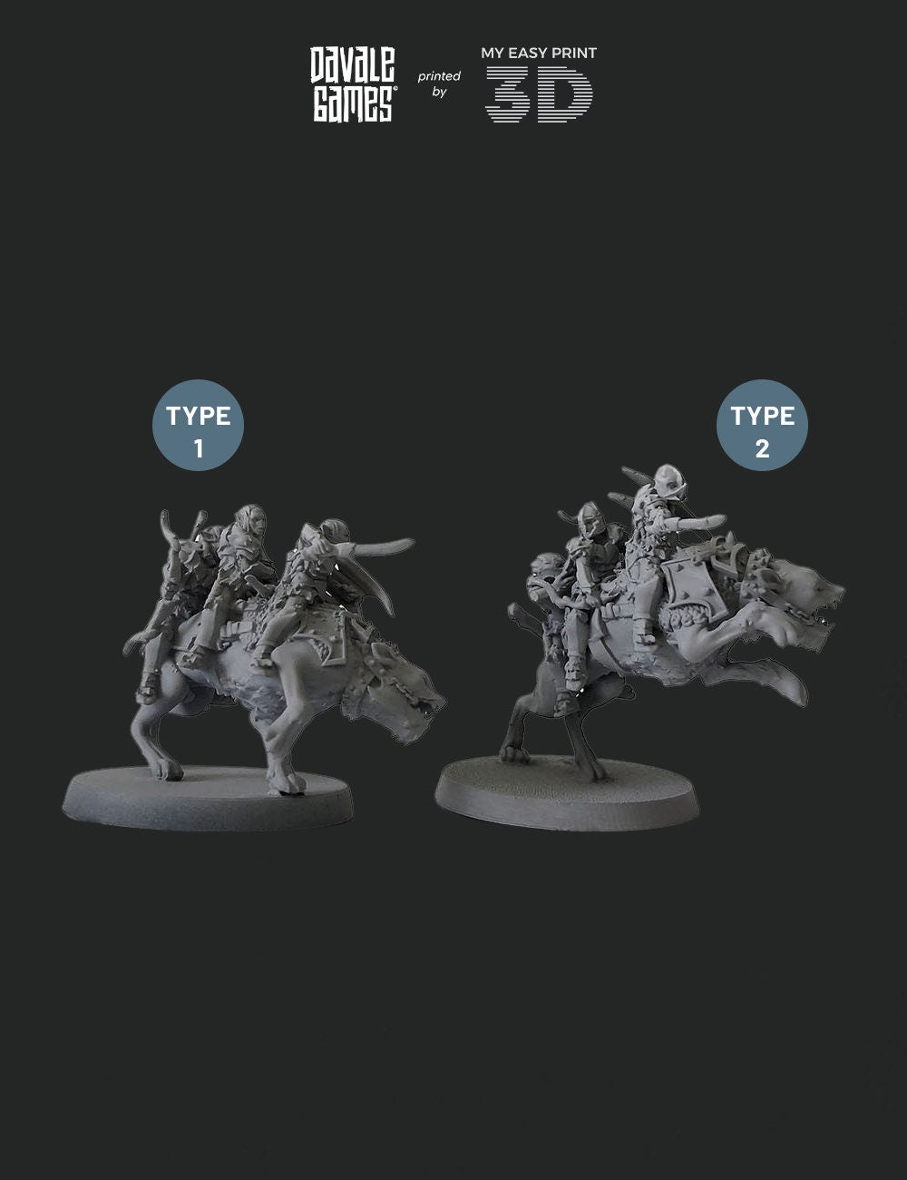 Goblin Rider - Davale Games - 3D Printed with high quality resin for LOTR/D&D games