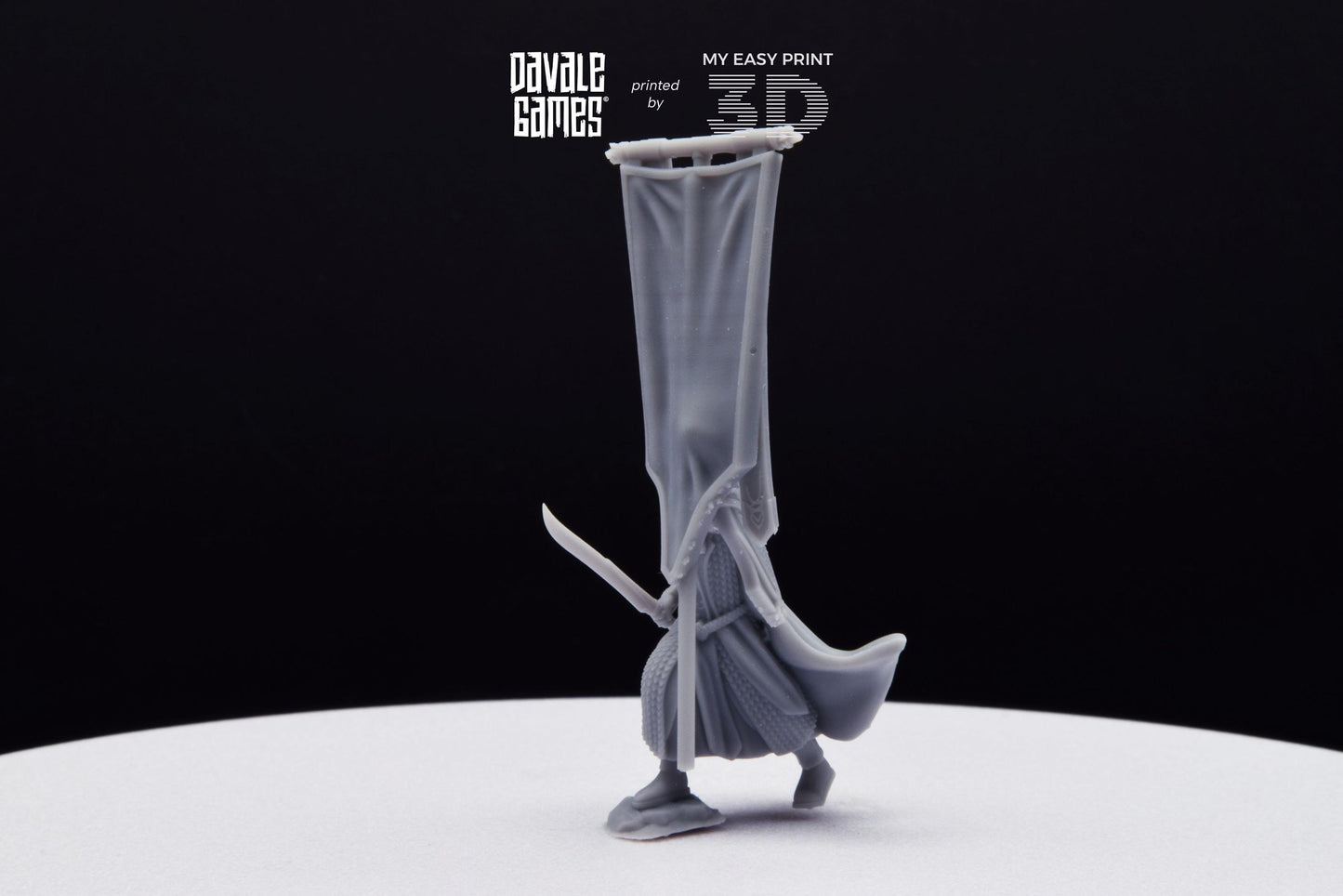 Armoured Wood Elf on Foot Banner 1 - Davale Games - 3D Printed with high quality resin for LOTR/D&D games