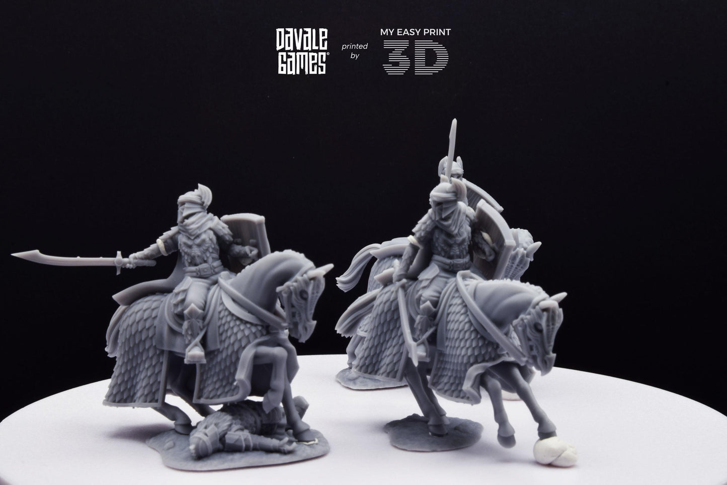 Dragon Army Elite on Horse - Davale Games - 3D Printed with high quality resin for LOTR/D&D games