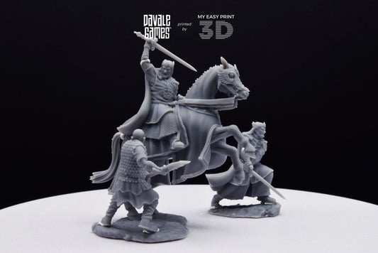 High King of Grey Castle - Foot and Mounted - Davale Games - 3D Printed with high quality resin for LOTR/D&D games