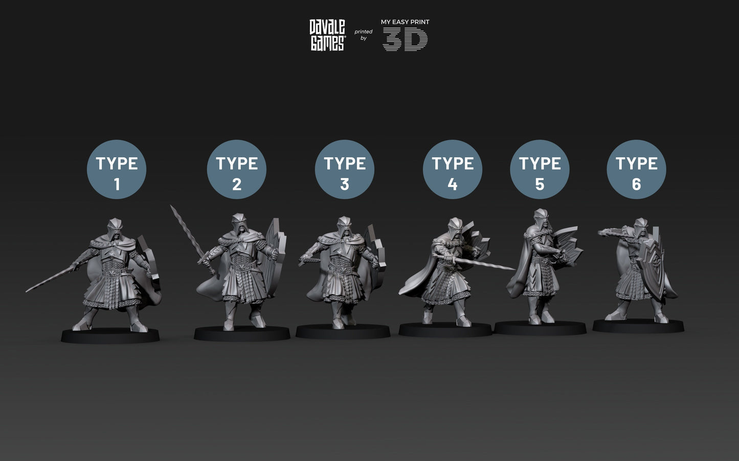 Black High Human - Davale Games - 3D Printed with high quality resin for LOTR/D&D games