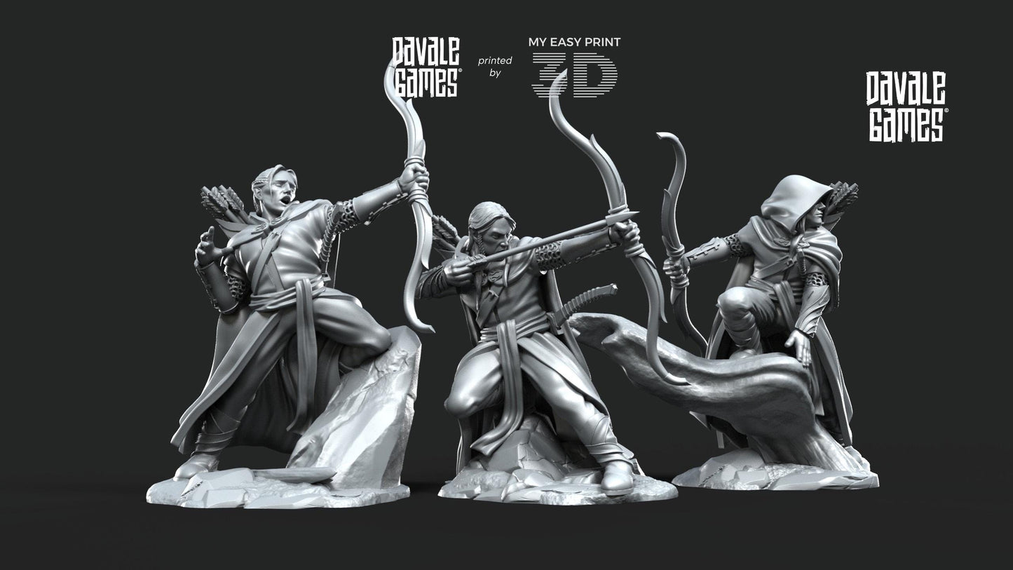Galanthir Elves Forest Guardians with Bow - Davale Games - 3D Printed with high quality resin for LOTR/D&D games