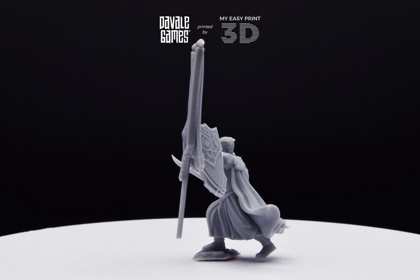Armoured Wood Elf on Foot Banner 1 - Davale Games - 3D Printed with high quality resin for LOTR/D&D games