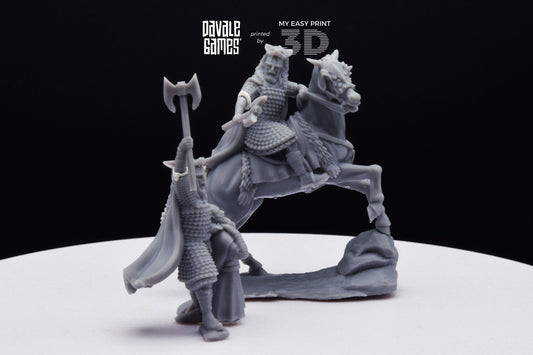 Lord Mountain The Wolf - Foot and Mounted - Davale Games - 3D Printed with high quality resin for LOTR/D&D games