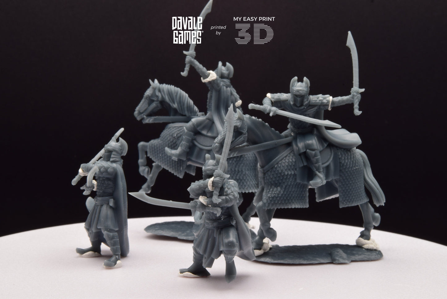 Dragon Army Dragon Guards Mounted and Foot - Davale Games - 3D Printed with high quality resin for LOTR/D&D games