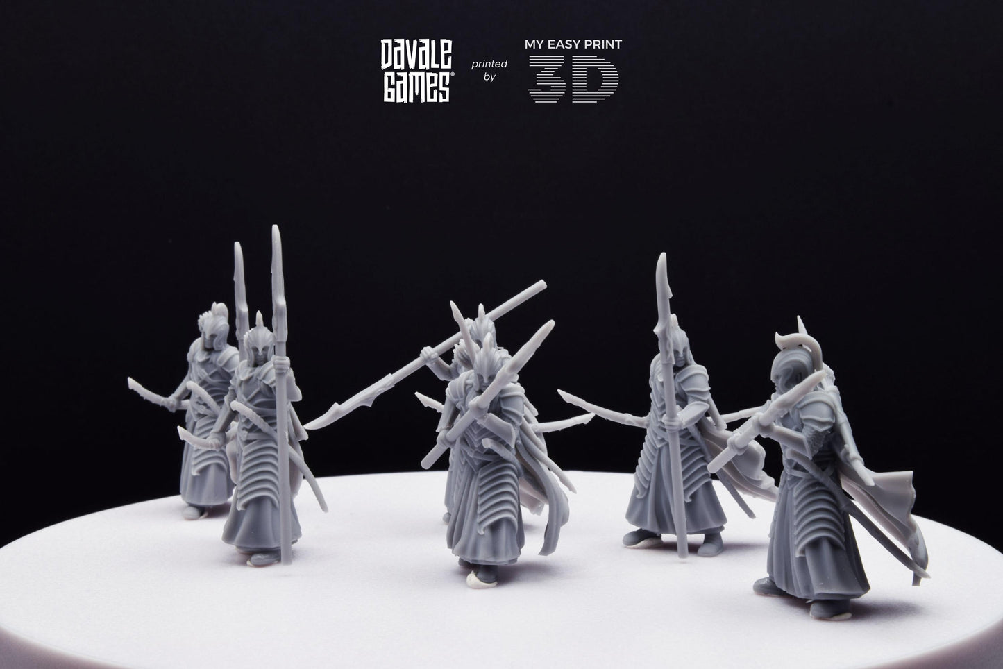 Bloody Elves Warriors with Bow and Spear - Davale Games - 3D Printed with high quality resin for LOTR/D&D games
