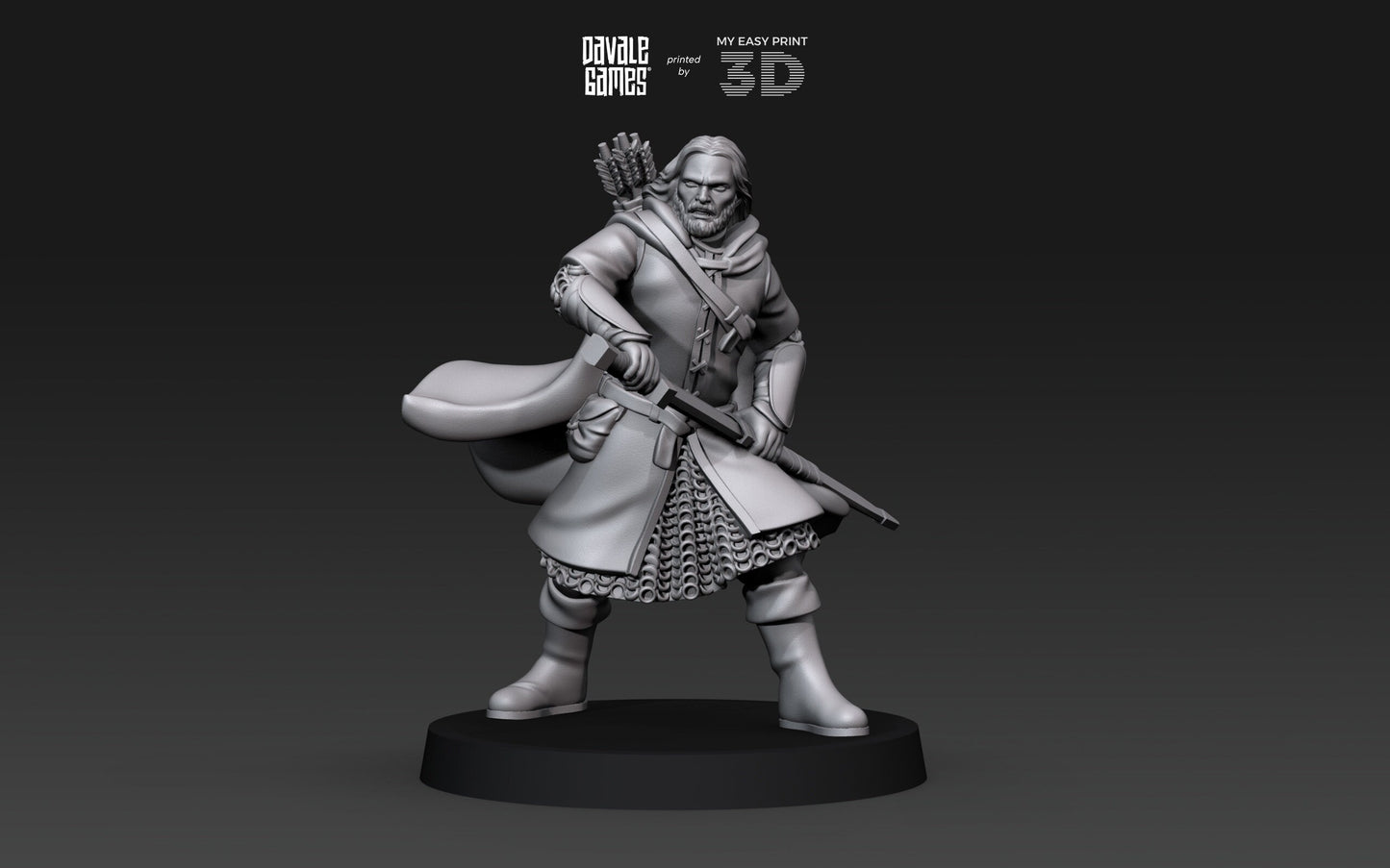 Anaravor Captain from the North People - Davale Games - 3D Printed with high quality resin for LOTR/D&D games