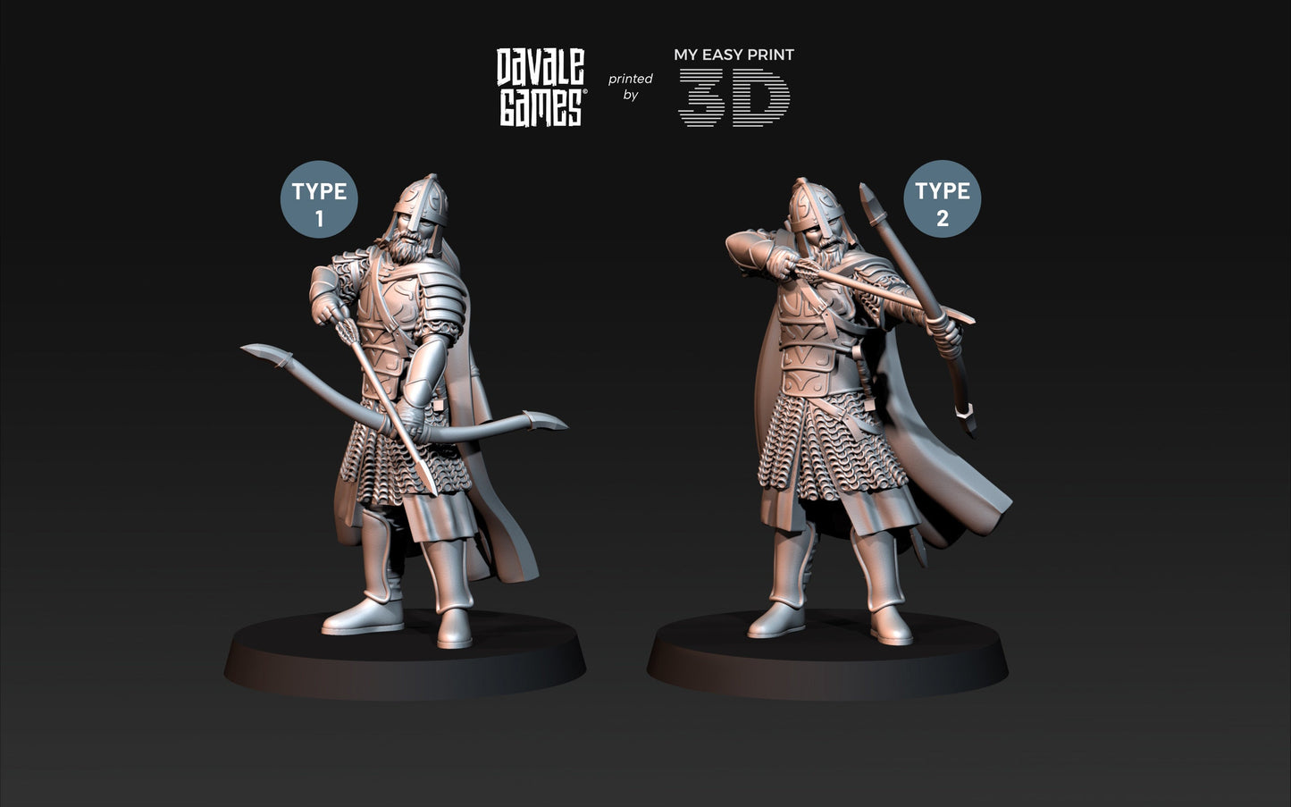 West Humans Outriders - Foot and Mounted - Davale Games - 3D Printed with high quality resin for LOTR/D&D games