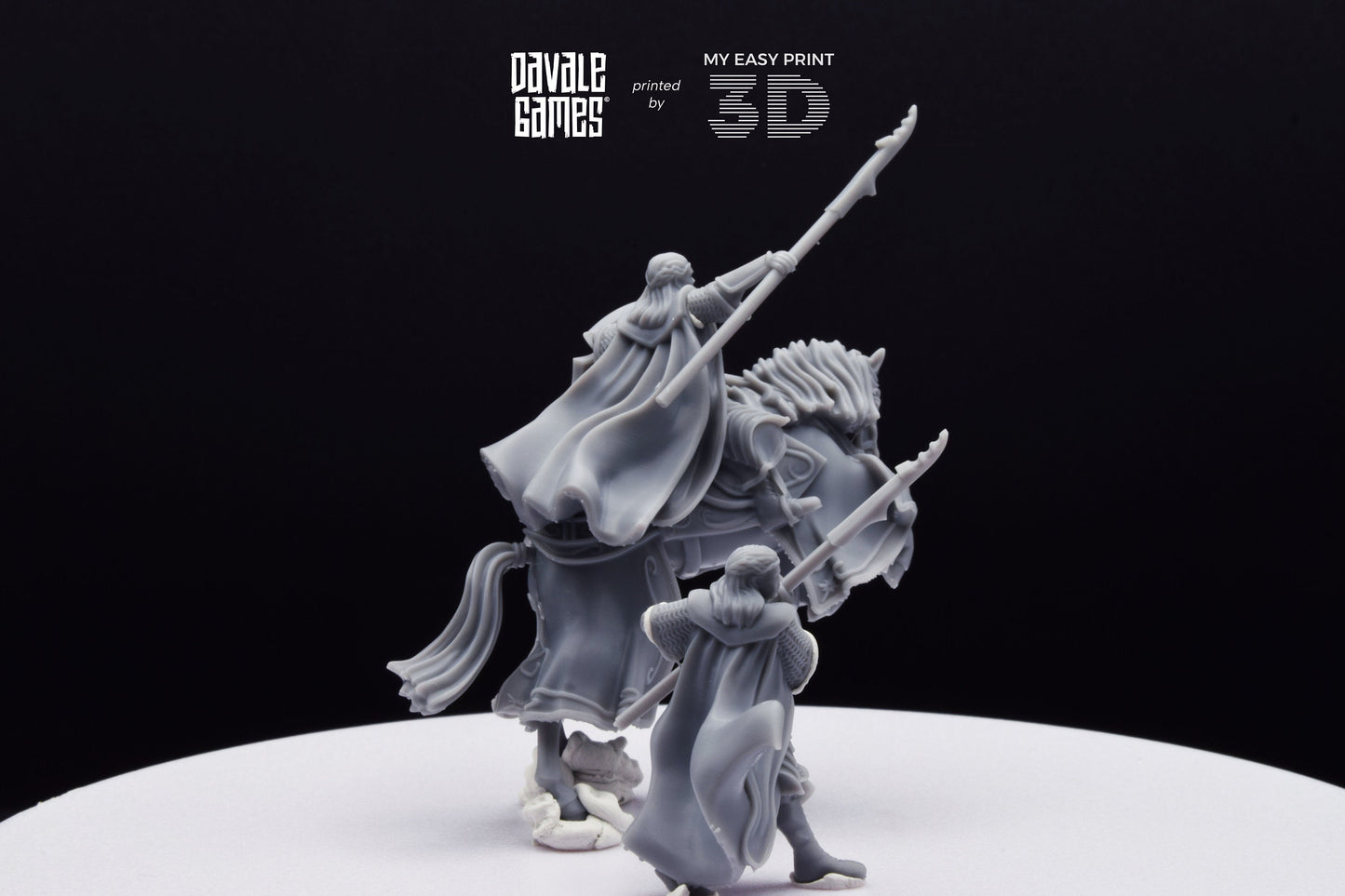 Bloody Elf King - Foot and Mounted - Davale Games - 3D Printed with high quality resin for LOTR/D&D games