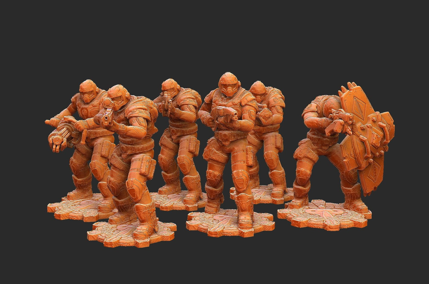 Gears Of War COG Soldier Winter Squad - TheSTLSmith - Stampato 3D con resina di alta qualità per Skirmish/D&D Games