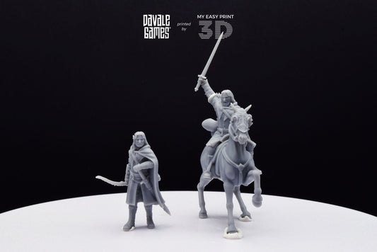 Captain of the Grey Castle - Foot and Mounted - Davale Games - 3D Printed with high quality resin for LOTR/D&D games