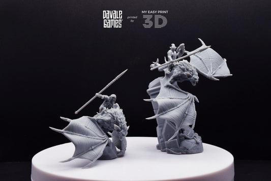 Bat Riders - Goblins of the cave - Davale Games - 3D Printed with high quality resin for LOTR/D&D games